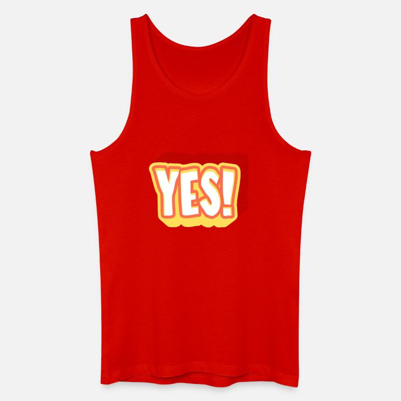 Yes! Knalliges Pop-Yes Design - Männer Bio Tank Top - Rot
