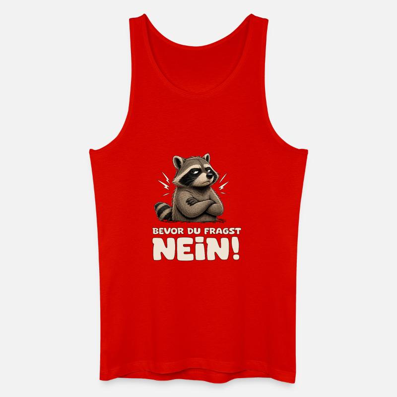 Wütender Waschbär mit Spruch Nein - Männer Bio Tank Top - Rot