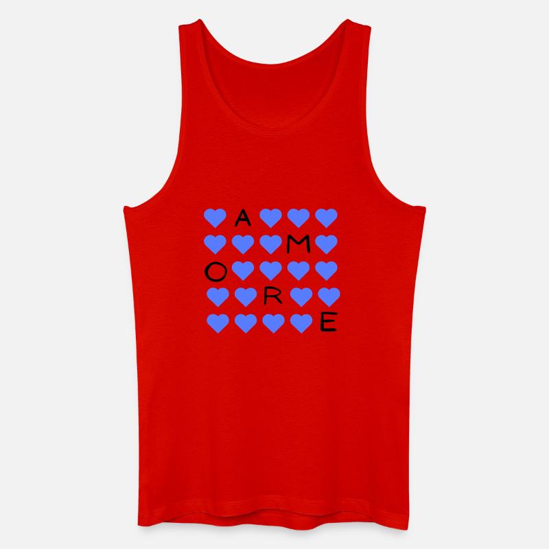 Blauherz Raster Muster - Männer Bio Tank Top - Rot