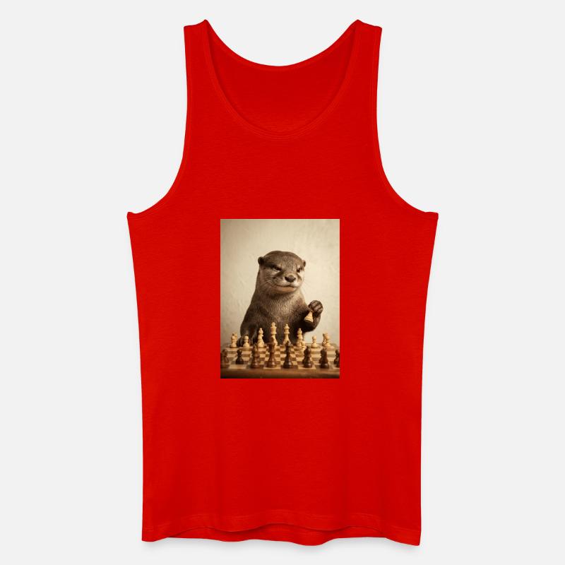 Otter spielt Schach - Männer Bio Tank Top - Rot