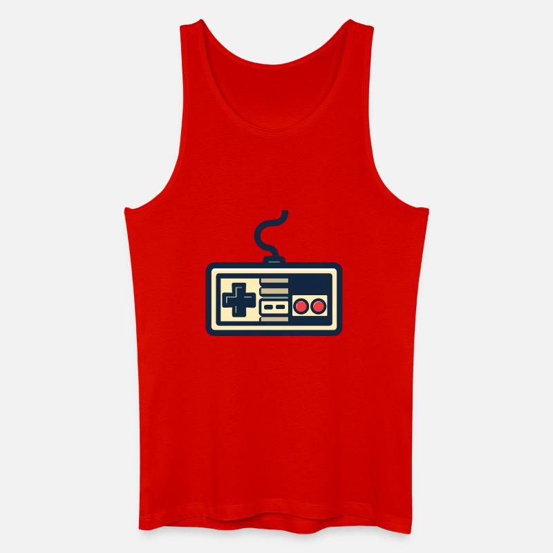 Retro game controller design - Men’s Organic Tank Top - red