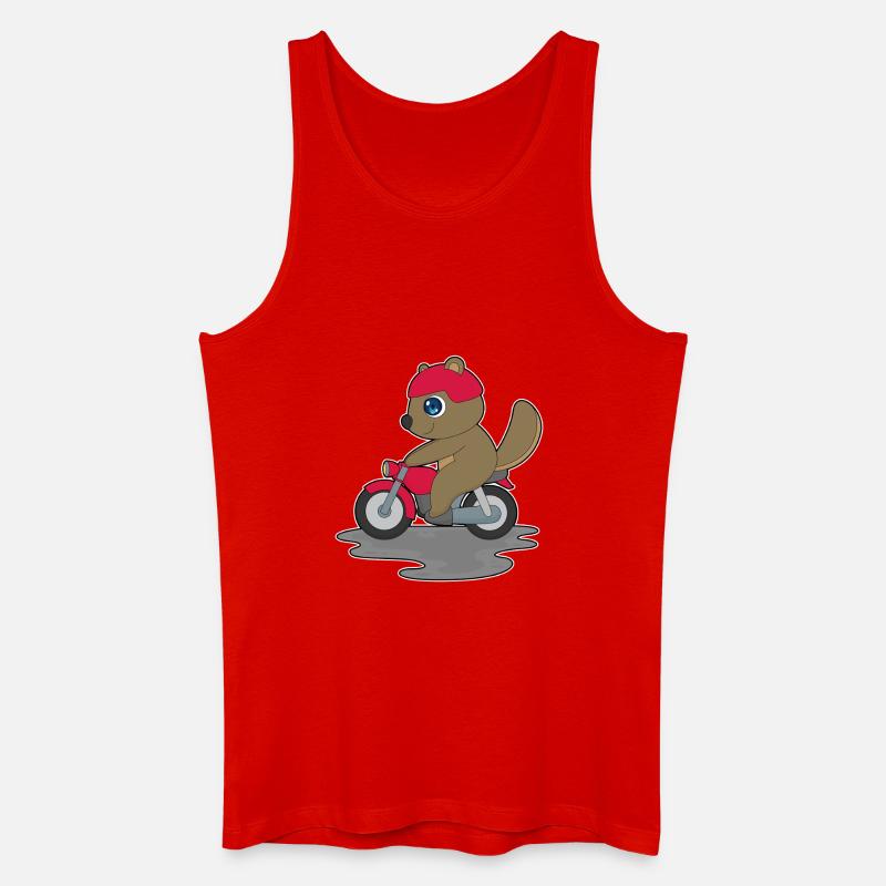 Biber Motorrad - Männer Bio Tank Top - Rot