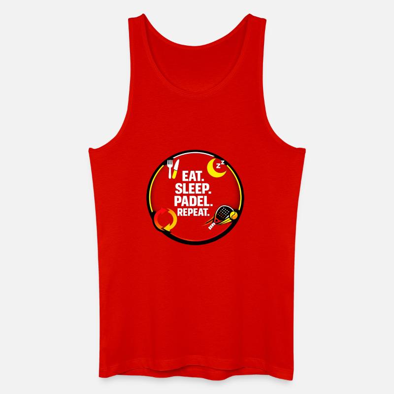 Eat Sleep Padel Repeat - Männer Bio Tank Top - Rot