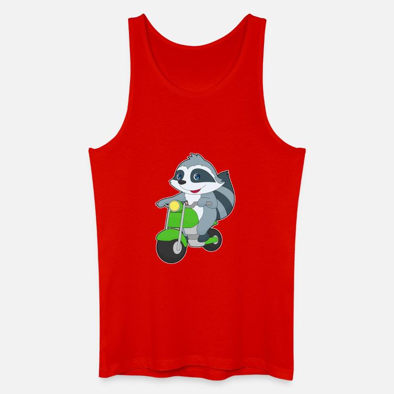 Waschbär Motorroller - Männer Bio Tank Top - Rot