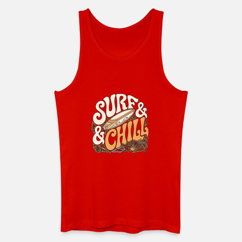 Surf And Chill - Männer Bio Tank Top - Rot