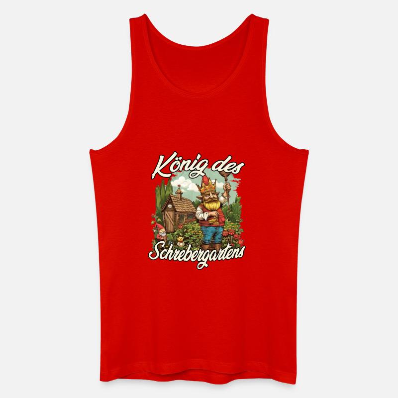 Kleingarten Gartenkönig Gartenzwerg Blumenbeet - Männer Bio Tank Top - Rot