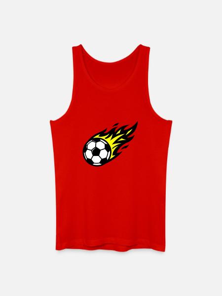 Soccer Flame Ball - Men’s Organic Tank Top - red