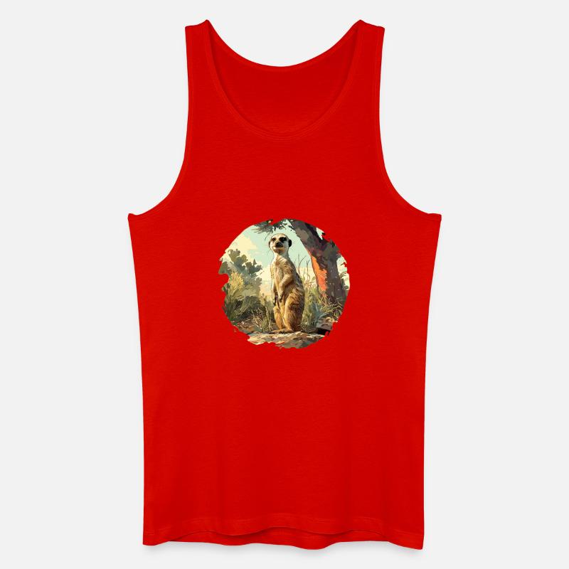Suricate Erdmännchen - Débardeur bio Homme - rouge
