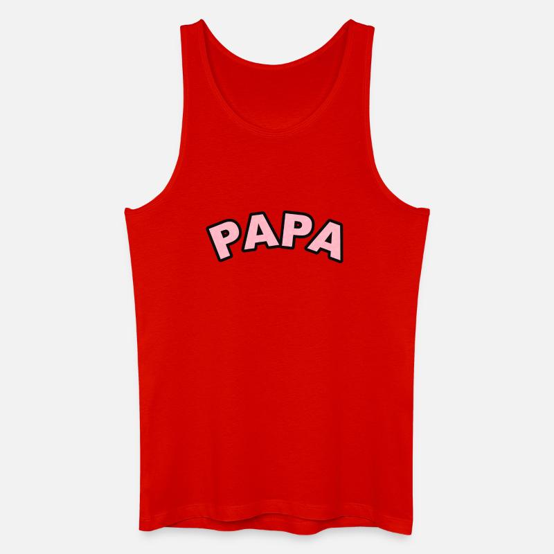 Papa Herzchen Print - Männer Bio Tank Top - Rot