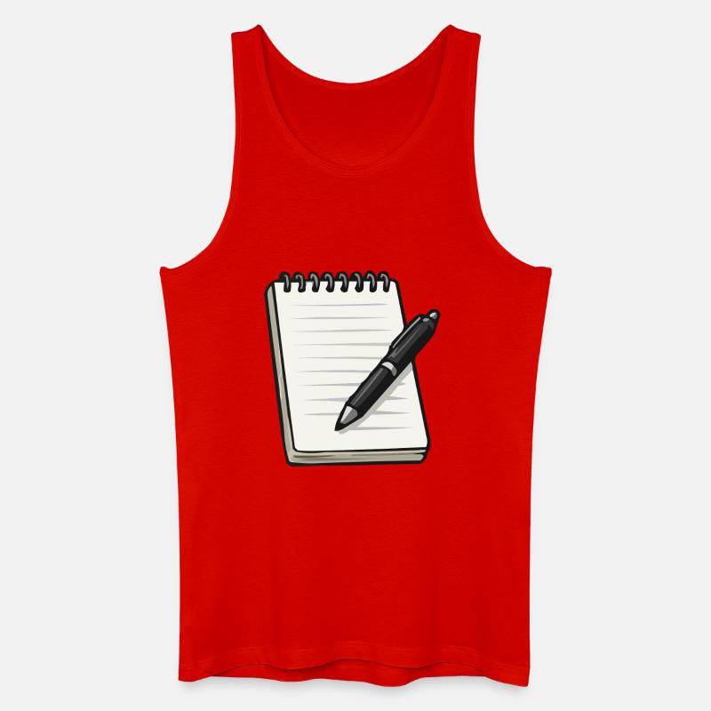 Notizheft - Männer Bio Tank Top - Rot