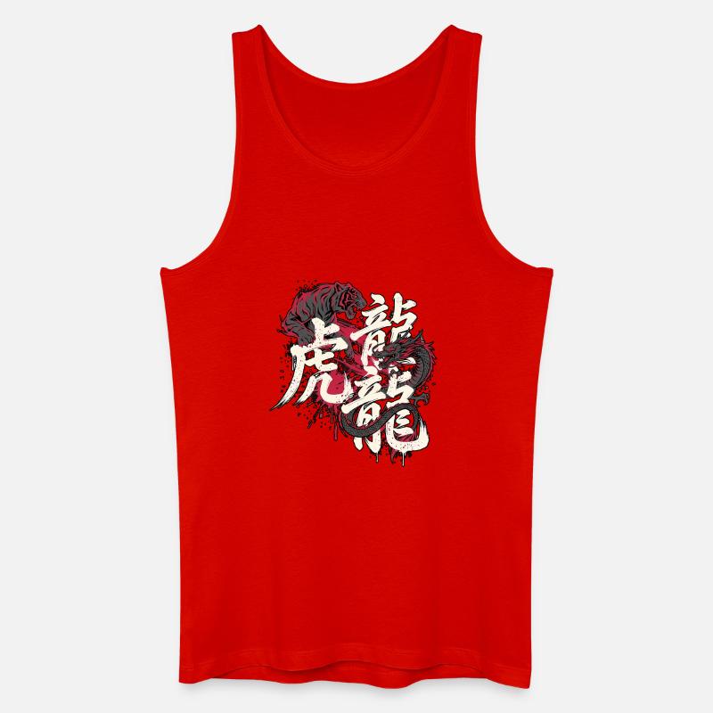 Kampfkunst Drache Tiger - Männer Bio Tank Top - Rot