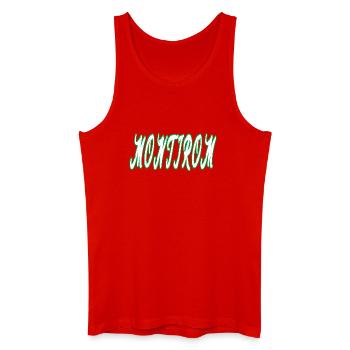 Montirom text - Männer Bio Tank Top - Rot - Vorne