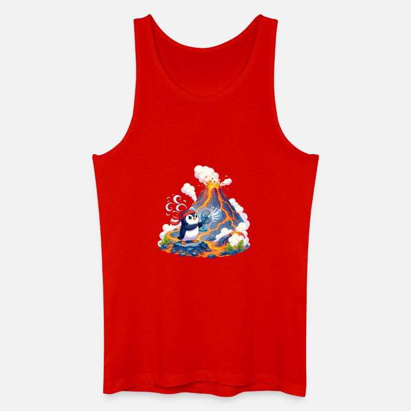 Lava-Pinguin mit Ventilator - Männer Bio Tank Top - Rot