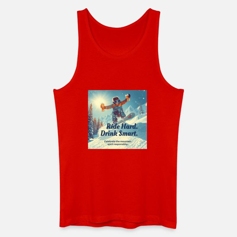 Ride Hard Drink Smart Bergspaß - Männer Bio Tank Top - Rot