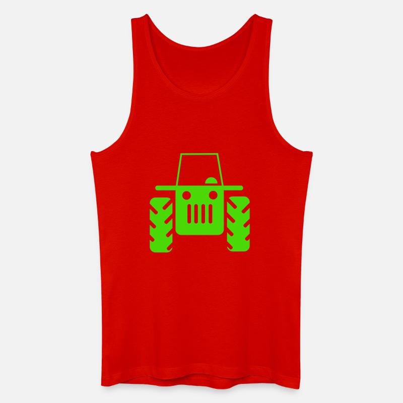 Retro Traktor  - Männer Bio Tank Top - Rot
