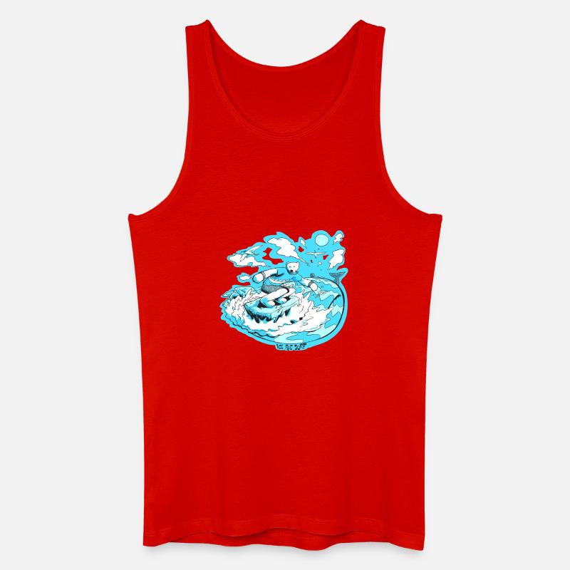 Eisbär-Surfer - Männer Bio Tank Top - Rot