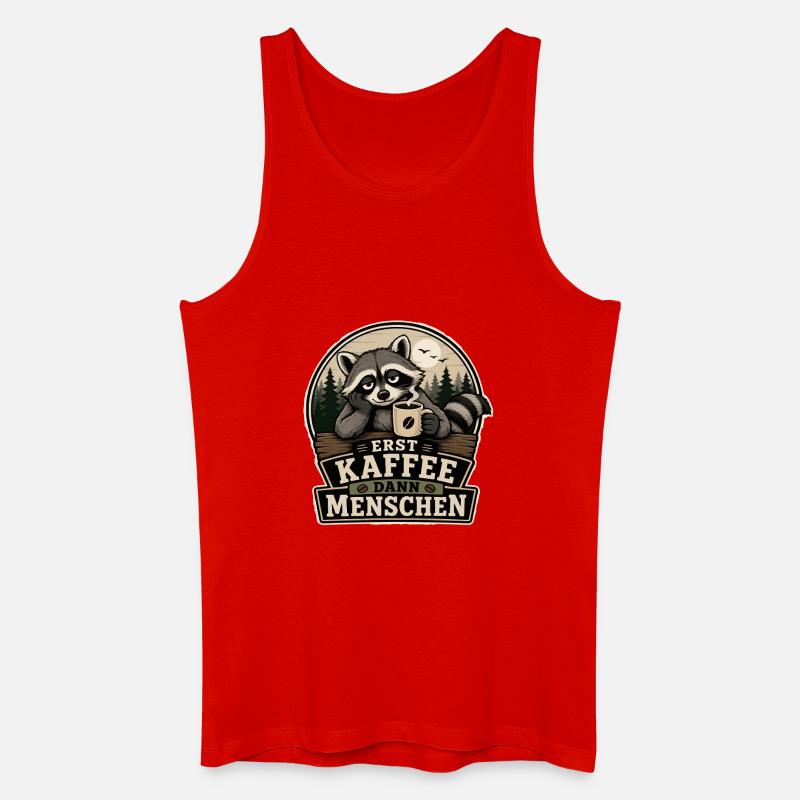 Erst Kaffee Dann Menschen - Männer Bio Tank Top - Rot