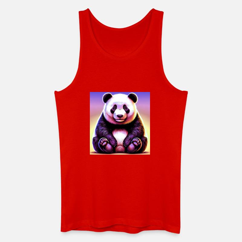 Panda - Männer Bio Tank Top - Rot