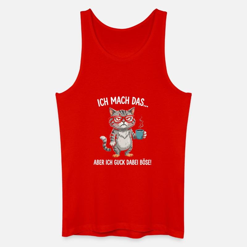 Grimmige Kaffee-Katze - Männer Bio Tank Top - Rot