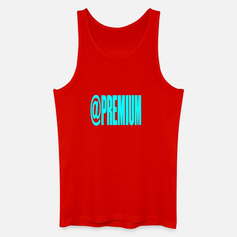 Neon-@PREMIUM Text-Logo - Männer Bio Tank Top - Rot