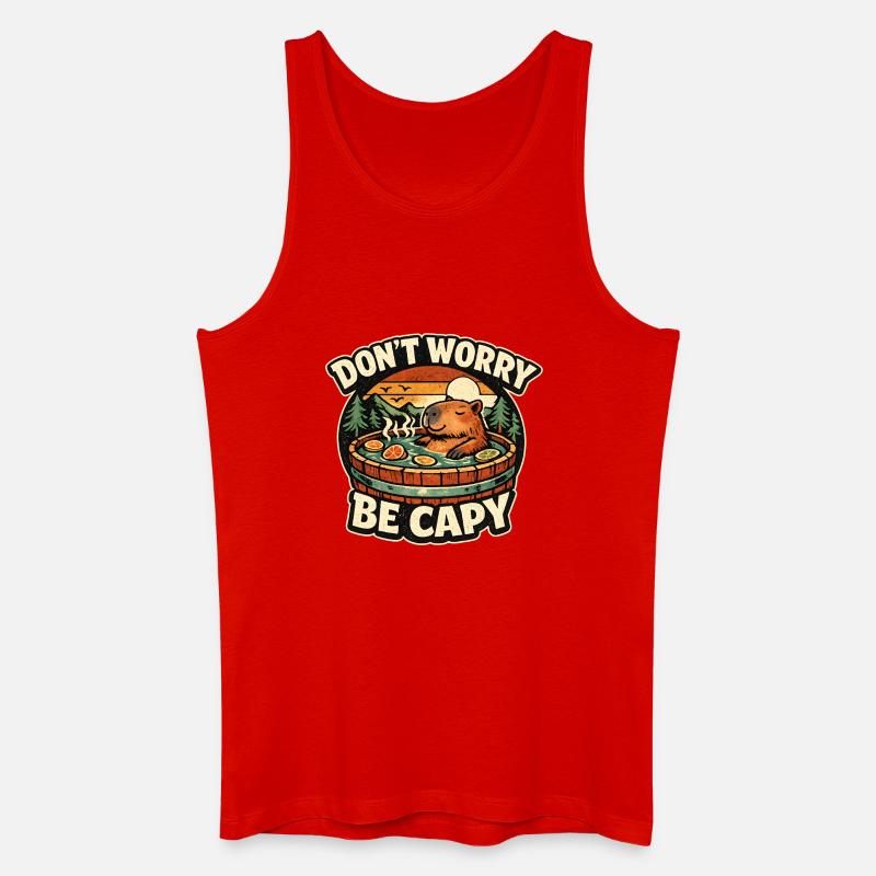 Capybara Whirlpool Abend - Männer Bio Tank Top - Rot