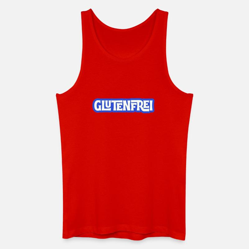 Glutenfrei Logo Blau Statement - Männer Bio Tank Top - Rot