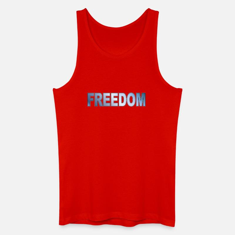 Freedom Typografie Statement Design - Männer Bio Tank Top - Rot