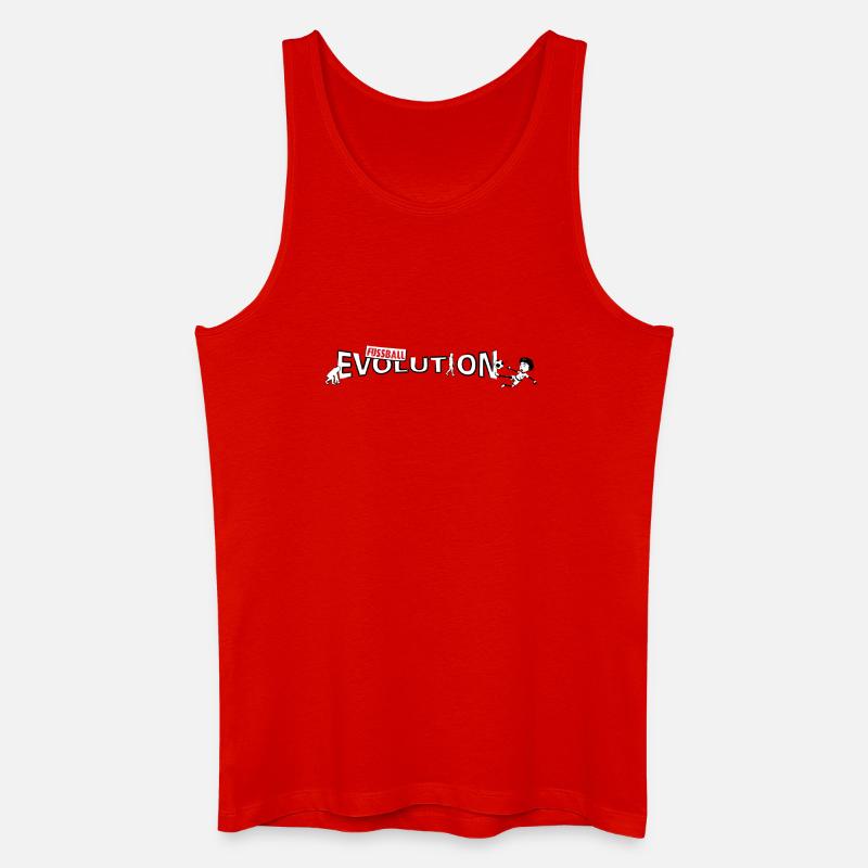 Fussball Evolution | Evolution Design - Männer Bio Tank Top - Rot