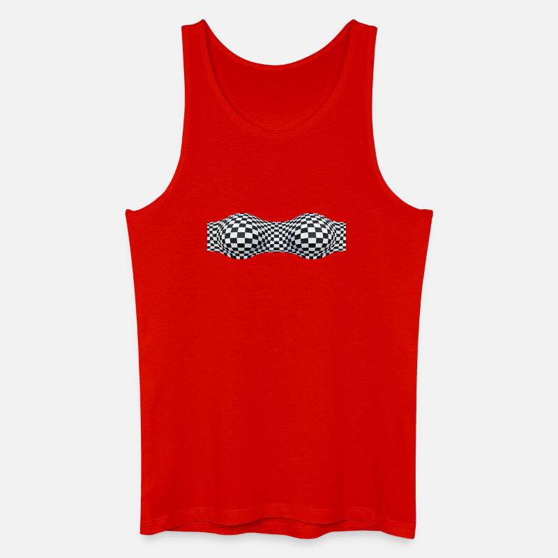 Gefaltete karierte Muster - Männer Bio Tank Top - Rot