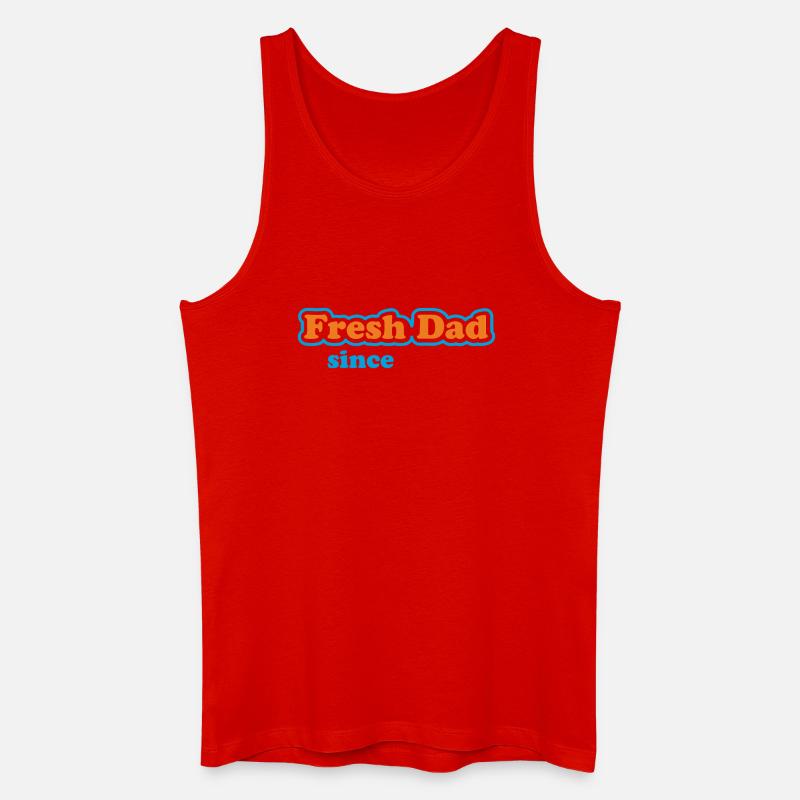 Fresh Dad Since – Buntes Statement - Männer Bio Tank Top - Rot