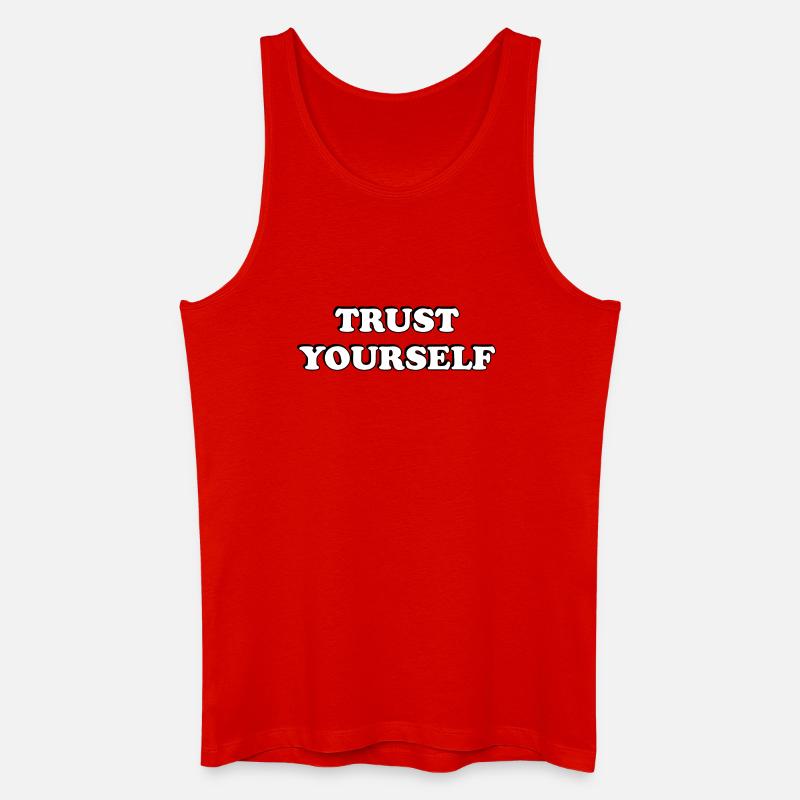 Faites-vous confiance Typographie audacieuse - Débardeur bio Homme - rouge