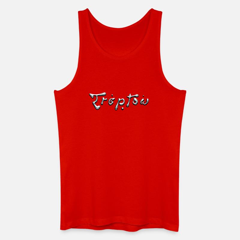 Treptow Liquid Chrome Typography - Männer Bio Tank Top - Rot
