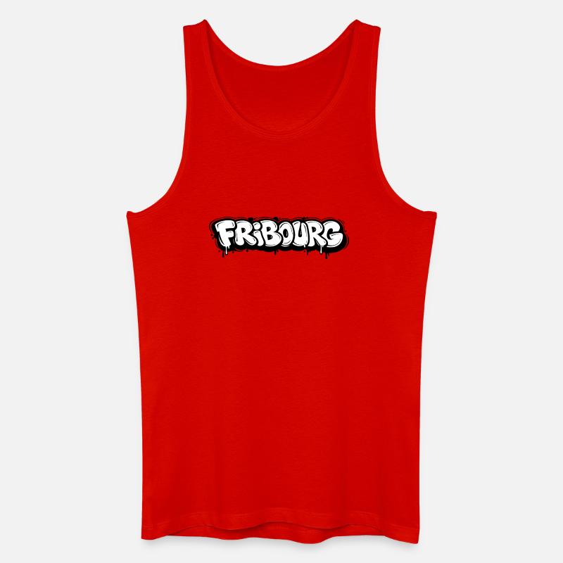 Fribourg Bubble Graffiti - Männer Bio Tank Top - Rot