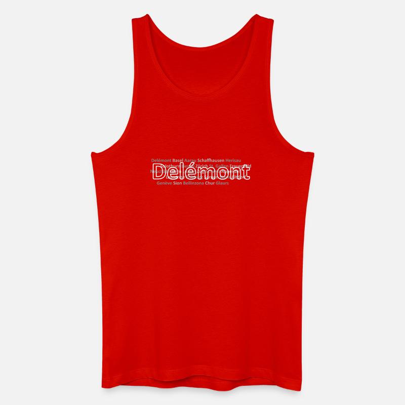 Schweizer Städte Delemont - Männer Bio Tank Top - Rot