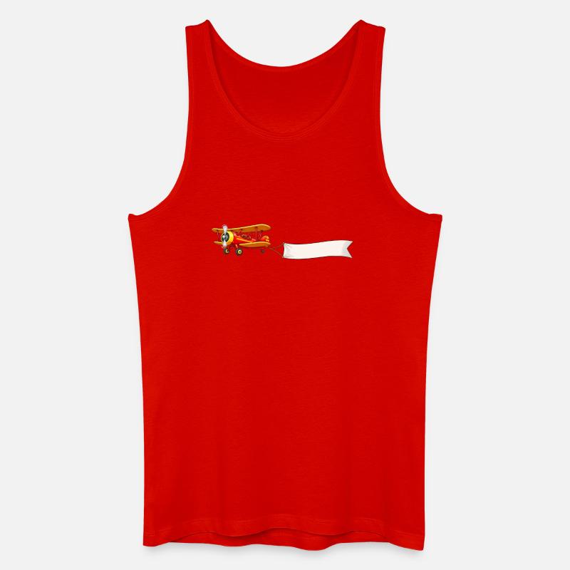 Doppeldecker Flugzeug Banner Motiv Retro  - Männer Bio Tank Top - Rot