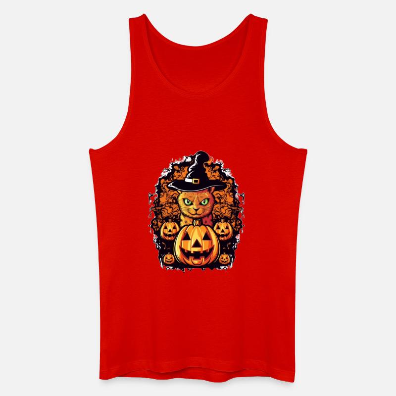 Conception d’Halloween Cat Magic - Débardeur bio Homme - rouge