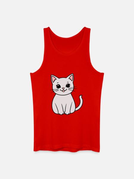 gray kitten - Men’s Organic Tank Top - red