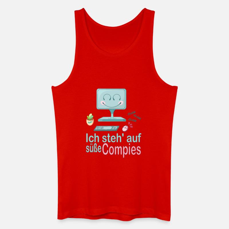 Ich steh' auf süße Computer - Männer Bio Tank Top - Rot