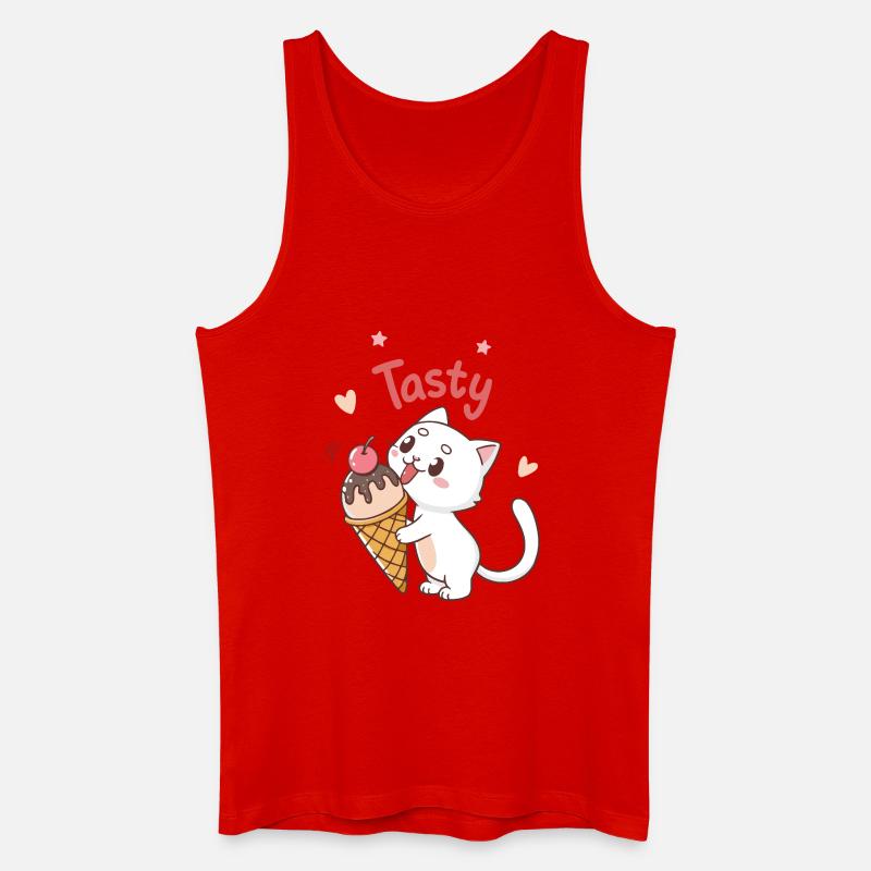 Leckere Eiscreme-Gourmetkatze - Männer Bio Tank Top - Rot