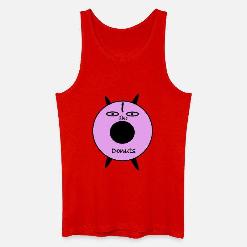 Purple Donut Face Graphic Tee - Männer Bio Tank Top - Rot