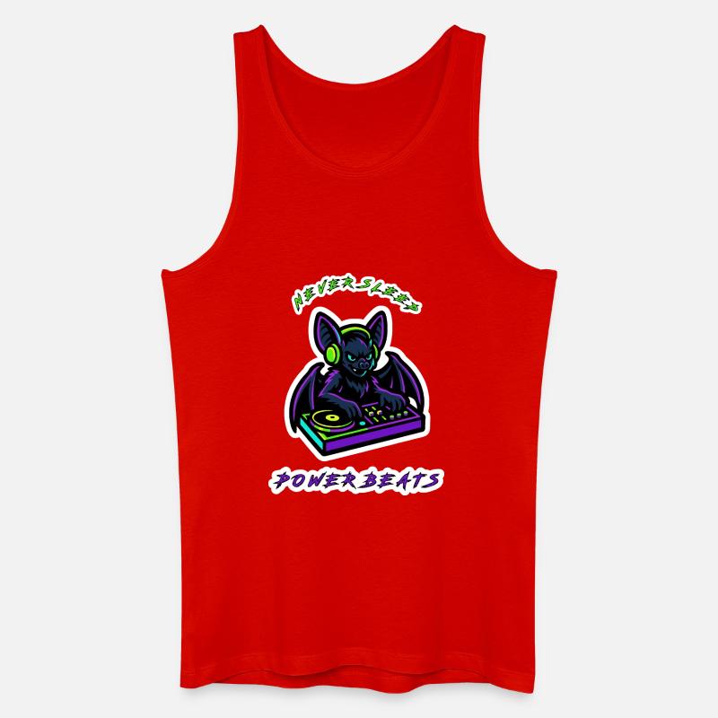 Neon Bat DJ Power Beats - Männer Bio Tank Top - Rot