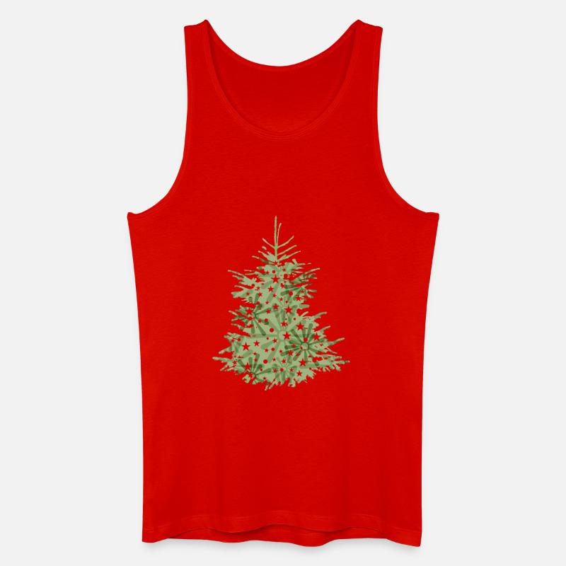 grüner Christbaum, Tannenbaum oder Weihnachtsbaum - Männer Bio Tank Top - Rot