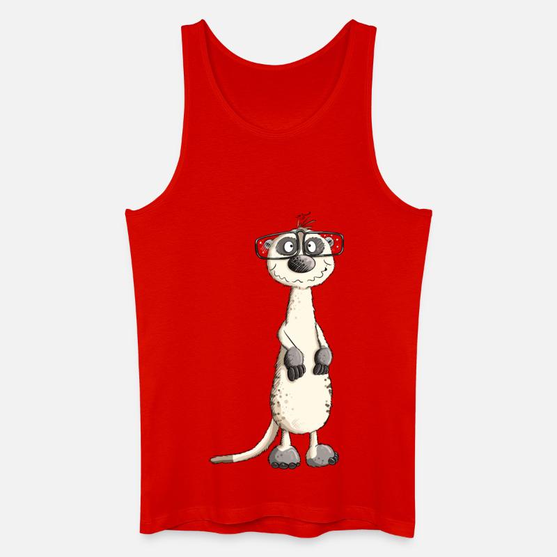 Lustiges Nerdmännchen Erdmännchen I Nerd - Männer Bio Tank Top - Rot
