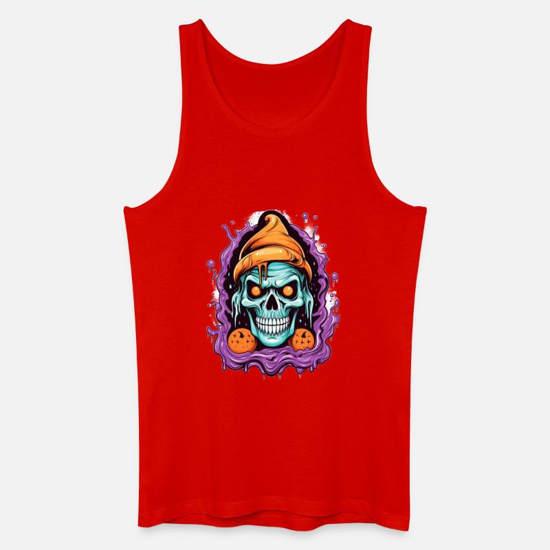 Graffiti Skull mit Halloween-Elementen - Männer Bio Tank Top - Rot