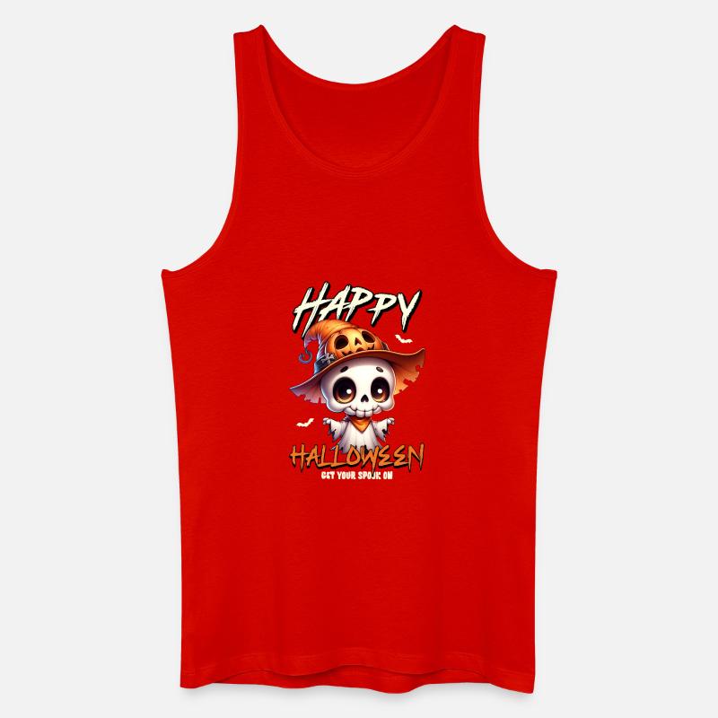 Skelett mit Pumpkin-Hut Halloween - Männer Bio Tank Top - Rot