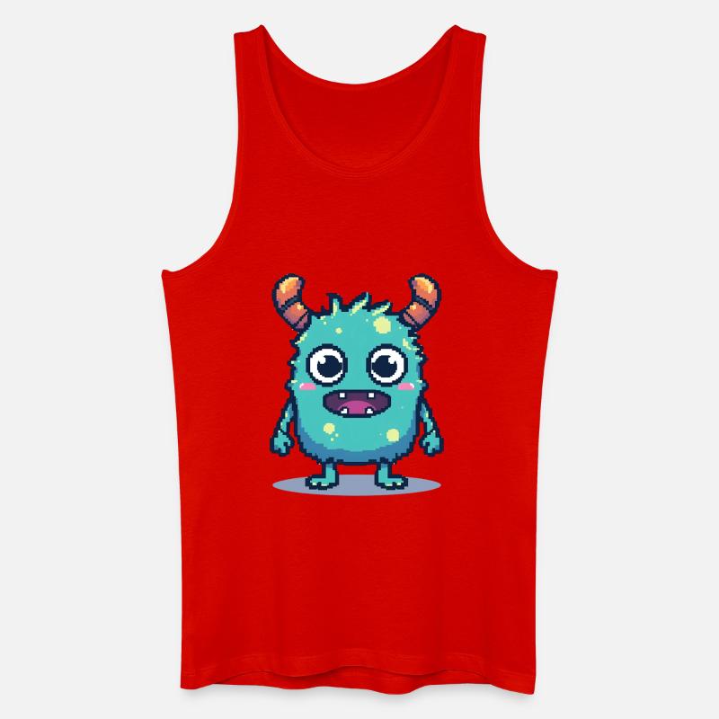 8-bit simpatico pixel monster stile retrò anni '90 - Canotta ecologica da uomo - rosso