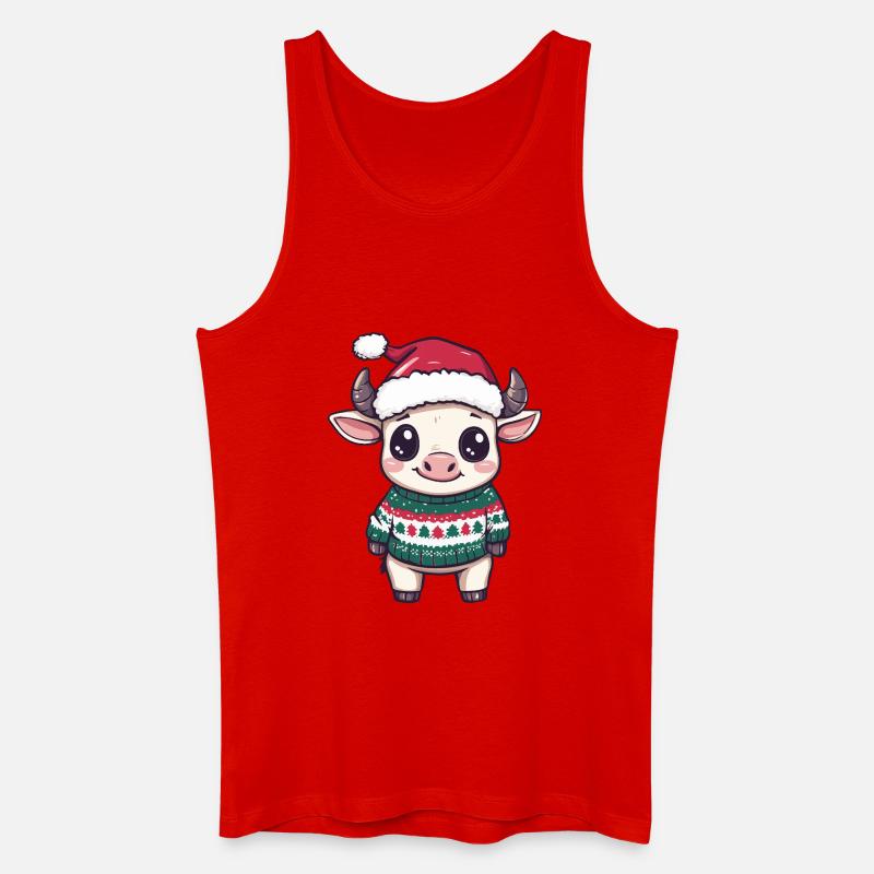 Stier Weihnachten Xmas - Männer Bio Tank Top - Rot