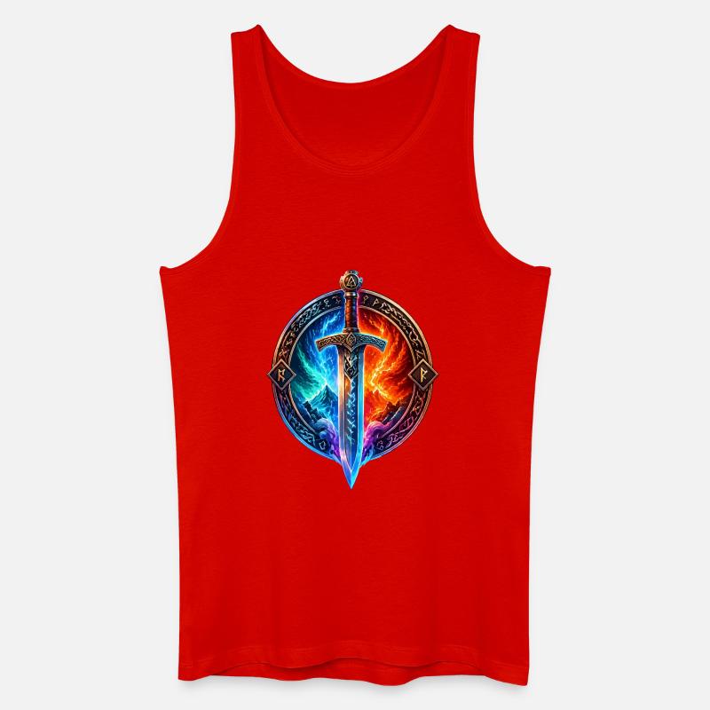 Feuer Eis Drachenschwert - Männer Bio Tank Top - Rot