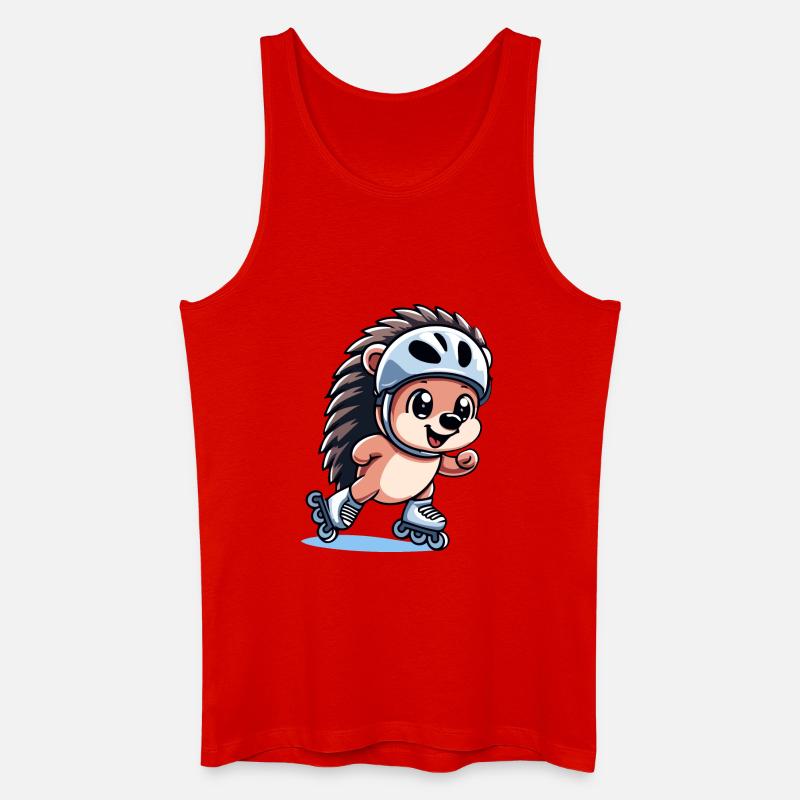 Speedy Hedgehog: Rollschuh-Champion - Männer Bio Tank Top - Rot