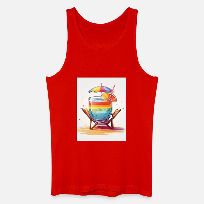 Regenbogen-Cocktail - Männer Bio Tank Top - Rot